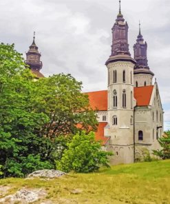 Aesthetic Visby Cathedral Gotland paint by numbers