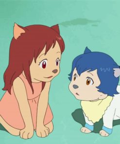 Aesthetic Wolf Children Anime paint by numbers