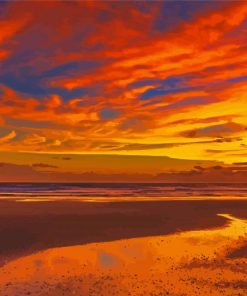 Beautiful Sunset Panama Beach paint by numbers