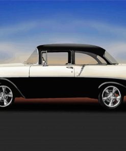 Black And White 1956 Chevrolet paint by numbers