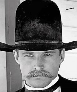 Black And White Wyatt Earp paint by numbers