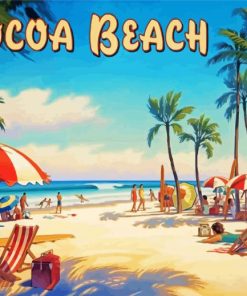 Cocoa Beach Poster paint by numbers