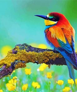 Colorful Bird In Tree paint by numbers