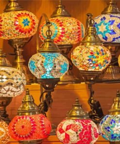 Colorful Turkish Lamps paint by numbers