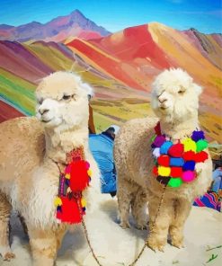 Colorful Alpacas paint by numbers