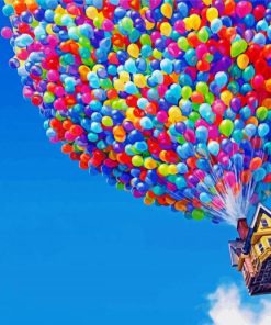 Colorful House Balloon paint by numbers