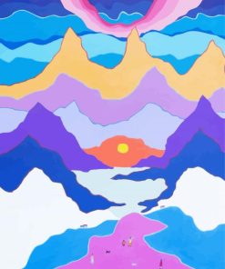 Colorful Landscape Ted Harrison paint by numbers