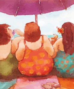 Cool Fat Ladies Beach paint by numbers