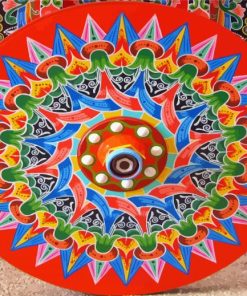 Costa Rican Ox Cart Wheel paint by numbers