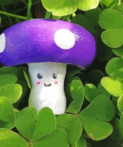 Cute Purple Mushroom paint by numbers