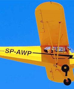 Flying Piper Cub paint by numbers