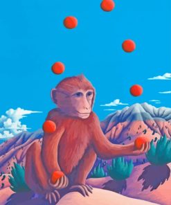Juggling Monkey paint by numbers