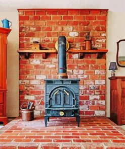 Old Wood Cook Stove paint by numbers