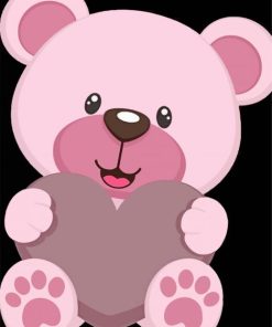 Pink Teddy Bear paint by numbers