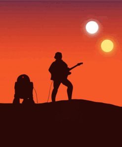 Tatooine Silhouette Star Wars paint by numbers
