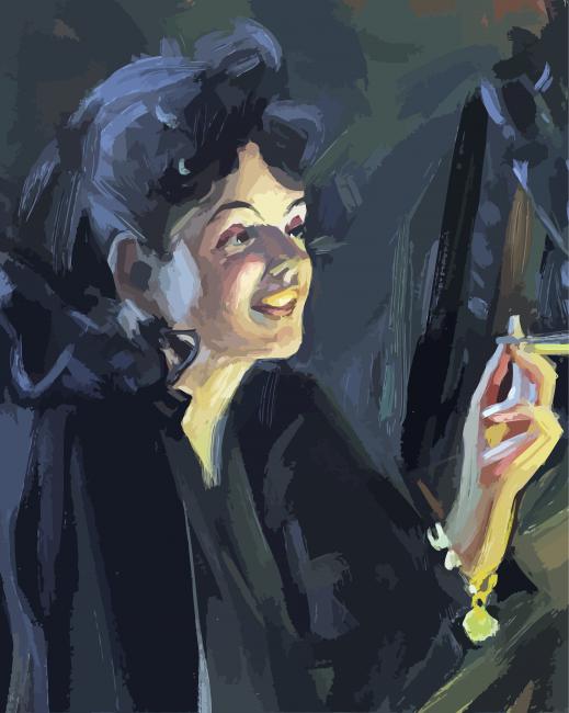 Woman Smoking Anders Zorn paint by numbers