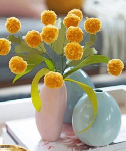 Yellow Billy Buttons paint by numbers