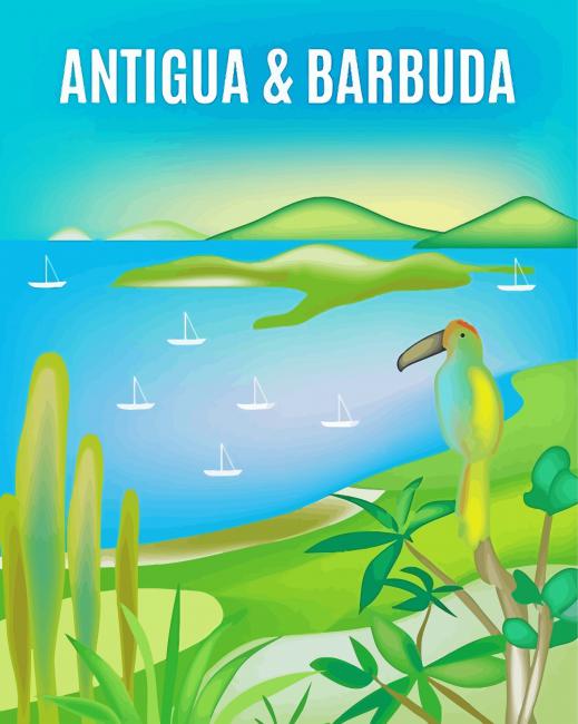Antigua and Barbuda Poster Paint By Numbers