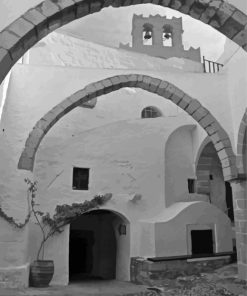 Black And White Patmos Building Paint By Numbers
