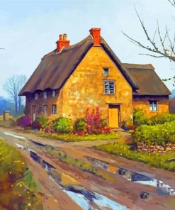 Countryside Stone Cottage Paint By Numbers