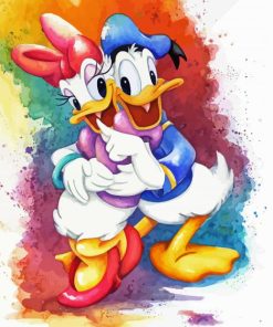 Donald And Daisy Duck Art Paint By Numbers