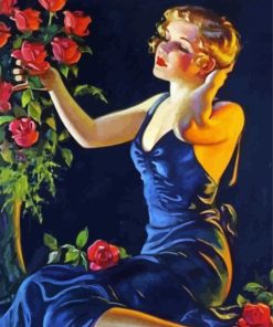 Lady With Roses Paint By Numbers