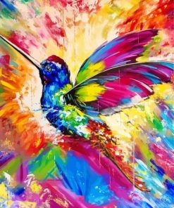 Rainbow Abstract Hummingbird Paint By Numbers