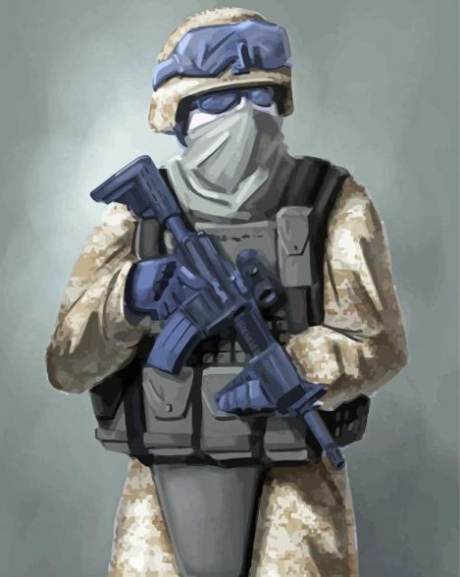 United States Marine Soldier Paint By Numbers