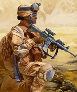 Usmc Marine In Desert Paint By Numbers