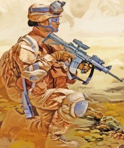 USMC Marine In The Desert Paint By Numbers