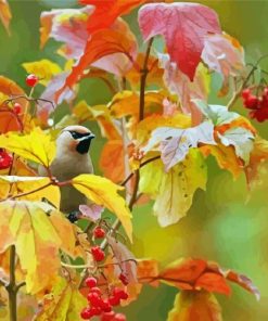 Aesthetic Autumn Bird Paint By Numbers