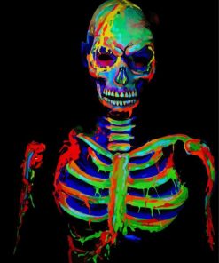 Aesthetic Neon Skull Paint By Numbers