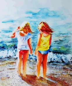 Aesthetic Besties At The Beach Art Paint By Numbers