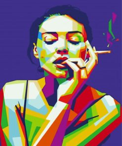 Colorful Smoking Woman Pop Art Paint By Numbers