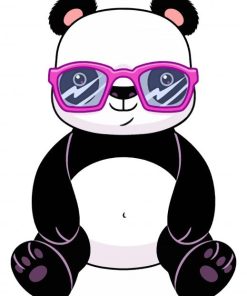 Cool Panda With Glasses Illustration Paint By Numbers
