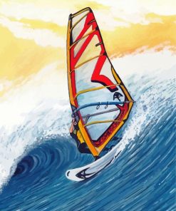 Ocean Windsurfing Art Paint By Numbers
