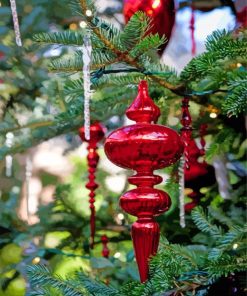 Red Christmas Ornaments Paint By Numbers