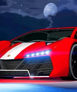 Red Lamborghini Zentorno Paint By Numbers