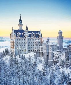 Snowy German Castle Paint By Numbers