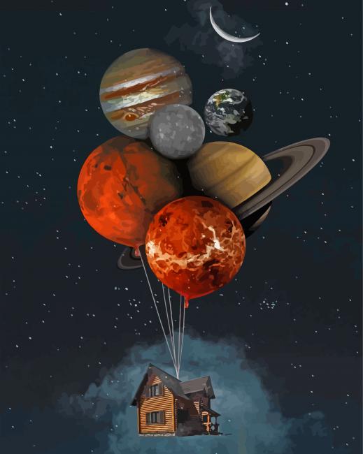 Up Hpuse Planet Paint By Numbers