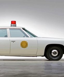 White Classic Police Car Paint By Numbers