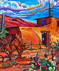 A House In Mexican Desert Art Paint By Numbers