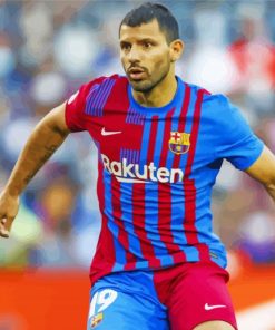 Barcelona Player Sergio Aguero Paint By Numbers