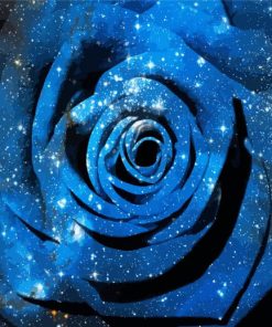 Blue Space Flower Paint By Numbers