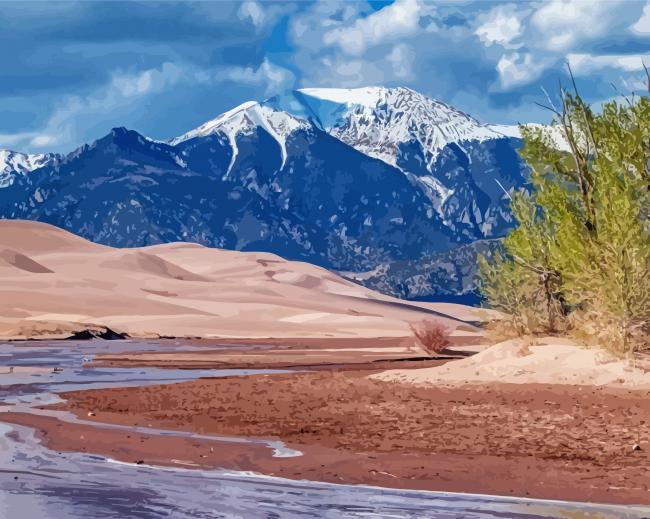 Colorado Great Sand Dunes National Park Paint By Numbers