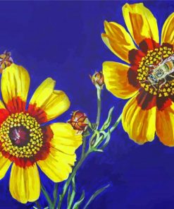 Coreopsis Plant And Bee Paint By Numbers
