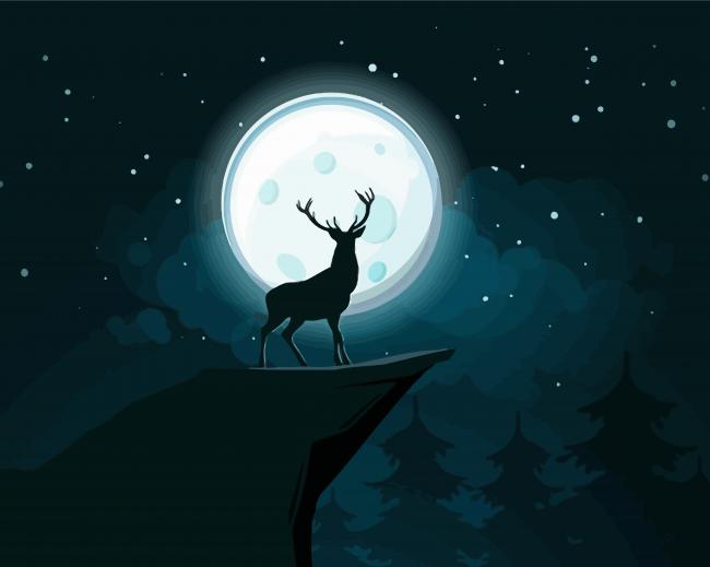 Deer Moon Paint By Numbers