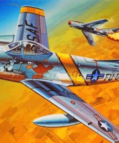 F86 Sabre Fighter Paint By Numbers