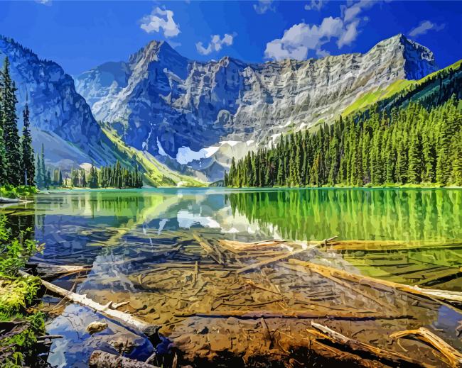 Rawson Lake Alberta Canada Paint By Numbers