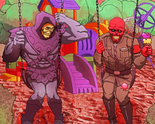 Skeletor And Red Skull Paint By Numbers